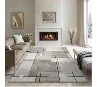 the carpet Pearl Tapis moderne dense à poils courts pour le salon et la chambre, découpe des contours, Beige, 120 x 160 cm