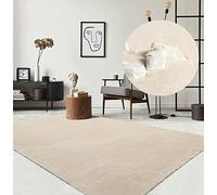 the carpet Relax - Tapis Moderne Moelleux à Poils Courts, antidérapant, Lavable Jusqu’à 30°C, Super Doux, Aspect Fourrure, pour Salon et Chambre, décoratif, Beige, 60 x 110 cm