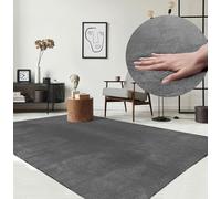 the carpet Relax Tapis Moelleux à Poils Courts, Dessous antidérapant, Lavable à 30 degrés, Super Doux, Aspect Fourrure, Anthracite, 160 x 220 cm