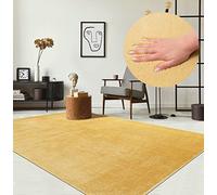 the carpet Relax Tapis Moelleux à Poils Courts, Dessous antidérapant, Lavable à 30 degrés, Super Doux, Aspect Fourrure, Or, 120 x 160 cm