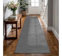 the carpet Rio - Tapis Salon Moderne et Doux avec Un Dos antidérapant et Une Apparence en 3D, Surface Moelleuse, Facile à Entretenir et résistant, Anthracite, 80 x 300 cm