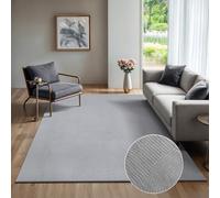 the carpet Rio - Tapis Salon Moderne et Doux avec Un Dos antidérapant et Une Apparence en 3D, Surface Moelleuse, Facile à Entretenir et résistant, Gris, 80 x 150 cm