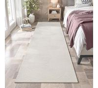 the carpet Rio - Tapis Salon Moderne et Doux avec Un Dos antidérapant et Une Apparence en 3D, Surface Moelleuse, Facile à Entretenir et résistant, crème, 80 x 300 cm