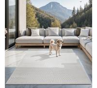 the carpet Santo Plus Tapis d'extérieur résistant aux intempéries - Tapis de Balcon de qualité supérieure Crème - Tapis bohème, 80 x 150 cm, en polypropylène