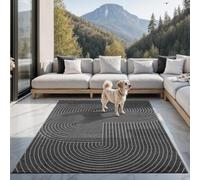 the carpet Santo Plus Tapis moderne pour salon, chambre à coucher, anthracite, style bohème, 240 x 340 cm, en polypropylène