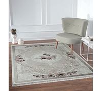 the carpet Sunny Tapis de Salon Moderne, Tissage Plat, Facile d'entretien, élégant, antidérapant, Lavable, Fleurs, Rose, 160 x 230 cm