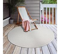 the carpet Toulouse - Tapis pour l'intérieur et l'extérieur - Résistant aux intempéries, résistant aux UV, Hydrofuge, Facile d'entretien, Robuste et résistant, crème, 120 x 120 cm Rond