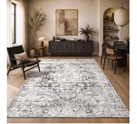 the carpet Zen tapis de salon vintage classique au look usé moderne, lavable, avec envers antidérapant, Gris, 160 x 220 cm (3201)