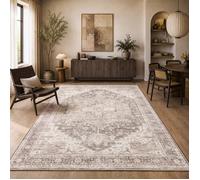 the carpet Zen tapis de salon vintage classique au look usé moderne, lavable, avec envers antidérapant, Beige, 120 x 160 cm (3202)