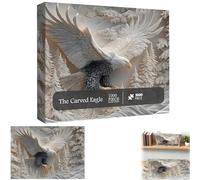 The Carved Eagle Jigsaw Puzzle 1000 pièces, Challenging Bald Eagles Mid-Flight Design Puzzles, 2025 New Majestic Bientôt Eagle Puzzle Game, Décoration murale parfaite pour la maison