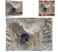 The Carved Eagle Puzzle 1000 Pieces, Challenging Bald Eagle Puzzle Game for Adults, Majestic Bald Eagle Puzzle Game, Perfect Home Decorationfamily Activity (1set)