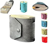 The Cash Wrap Portefeuille avec fermoir magnétique, accès rapide à l'argent pour espèces, petit portefeuille de poche compact de luxe de 1 à 99 billets, gris, 8.5x7CM, Décontracté