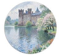The Castle by The Lake Puzzle 1000 Pièces Cadeau Unique View Jeu Éducatif Challenge Toy À De Qualité Supérieure Peinture Art pour Adultes Et Enfants À Partir De 14 Ans 1000pcs (67.5x67.5cm)