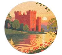The Castle by The Lake Puzzles 1000 Pieces Cadeau Unique View Jeu Éducatif Challenge Toy À De Qualité Supérieure Peinture Art pour Adultes Et Enfants À Partir De 12 Ans 1000pcs (67.5x67.5cm)