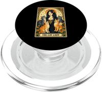 The Cat Lady Carte de Tarot Gothique pour Amoureux des Chats Sorcière Art Floral PopSockets PopGrip pour MagSafe