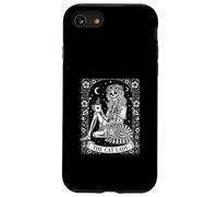 The Cat Lady Squelette Feline Lover Floral Céleste Coque pour iPhone SE (2020) / 7/8