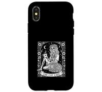 The Cat Lady Squelette Feline Lover Floral Céleste Coque pour iPhone X/XS