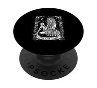 The Cat Lady Squelette Feline Lover Floral Céleste PopSockets PopGrip Adhésif