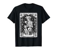 The Cat Lady Tarot Chemise Gothique pour Femme Motif Chat sorcière T-Shirt