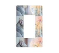 The Cat Looks in the Mirror Plaque murale sans vis Taille standard 11,7 x 7,1 cm Couvercle décoratif pour interrupteur en polycarbonate thermoplastique