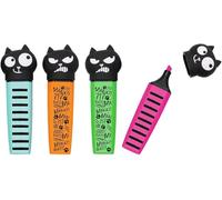The Cat Marker,Lot De 4 Surligneurs En Forme De Chat,10 Cm De Long,4 Couleurs Vives (Rose,Vert,Turquoise Et Orange) Dans Un Coffret Cadeau,Marqueurs Amusants Pour L'école,Le Bureau