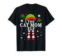 The Cat Mom Elf Family Matching Christmas Cat Lover T-Shirt