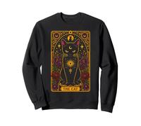 The Cat Tarot Gothique Occulte Rose Crânes Lune Femmes Filles Sweatshirt