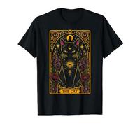 The Cat Tarot Gothique Occulte Rose Crânes Lune Femmes Filles T-Shirt Graphique avec Valeur