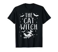 The Cat Witch Chat Sorcière Halloween T-Shirt