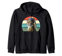 The Cat with a Pearl Earrings Funny Vermeer Parodie Cat Art Sweat à Capuche