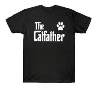 The Catfather Father S Mens Funny Cat Dad Gift Tees?T-Shirt Short-Sleeved Shirt Top Sweatshirt Black 3XL