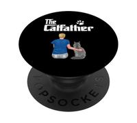 The Catfather Maine Coon Cat Dad Funny Cats Loves PopSockets PopGrip Adhésif