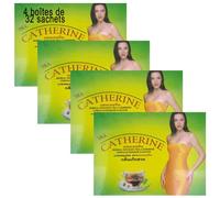 Thé Catherine Chrysanthème amincissant minceur pour régime et perte de poids, Thé aux fines herbes, 4 boîtes de 32 (128 sachets)