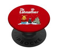 The Catmother British Shorthait Cat Mom Christmas Kitty Xmas PopSockets PopGrip Adhésif