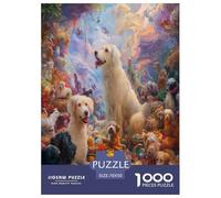 The Cats and Dogs in The Garden Puzzle 1000 Pièces Educa Jouet en Bois Divertissement Créatif De l'art De La Décoration Jeu Éducatif Challenge Toy Adultes Et Enfants À Partir De 14 Ans 70x50cm/1000pc