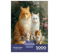 The Cats and Dogs in The Garden Puzzles 1000 Pieces Cadeau Unique Jeu Éducatif Défi Jouet À De Qualité Supérieure Peinture Art pour Adultes Et Enfants 70x50cm/1000pcs