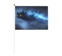 The Cat's Fantasy Dream Lot de 6 mini drapeaux durables de 14 x 21 cm sur bâtons pour extérieur, cour et jardin