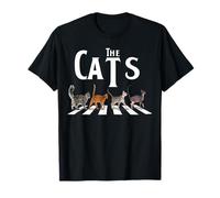 The Cats Walk On The Road Jouet amusant pour amoureux des chats T-Shirt