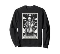 The Cello Dude Carte de Tarot Squelette Motif Lune sorcière Sweatshirt