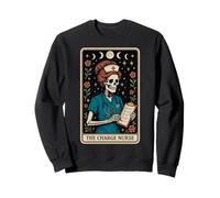 The Charge Nurse Carte de Tarot Squelette Lune sorcière Sweatshirt