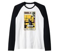 The Chariot Robot Aspirateur Chat Carte de Tarot Drôle Chat Manche Raglan