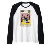 The Chariot Robot Aspirateur Chat Carte de Tarot Drôle Chat Manche Raglan