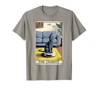 The Chariot Robot Aspirateur Chat Carte de Tarot Drôle Chat T-Shirt