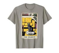 The Chariot Robot Aspirateur Chat Carte de Tarot Drôle Chat T-Shirt