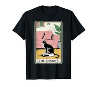 The Chariot Robot Aspirateur Chat Carte de Tarot Drôle Chat T-Shirt