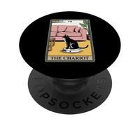 The Chariot Tarot Card Cat Robot Aspirateur Chat PopSockets PopGrip Adhésif