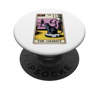 The Chariot Tarot Card Cat Robot Aspirateur Chat PopSockets PopGrip Adhésif