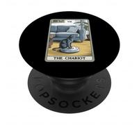 The Chariot Tarot Card Cat Robot Aspirateur Chat PopSockets PopGrip Adhésif