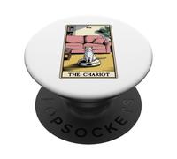 The Chariot Tarot Card Cat Robot Aspirateur Chat PopSockets PopGrip Adhésif
