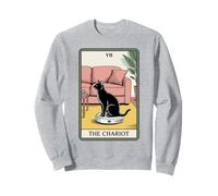 The Chariot Tarot Card Cat Robot Aspirateur Chat Sweatshirt